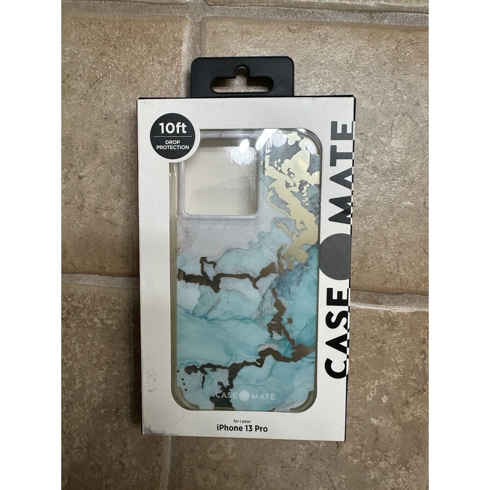 NEW Case-Mate Tough Prints Series Hard Case for iPhone 13 Pro  Ocean Marble Blue